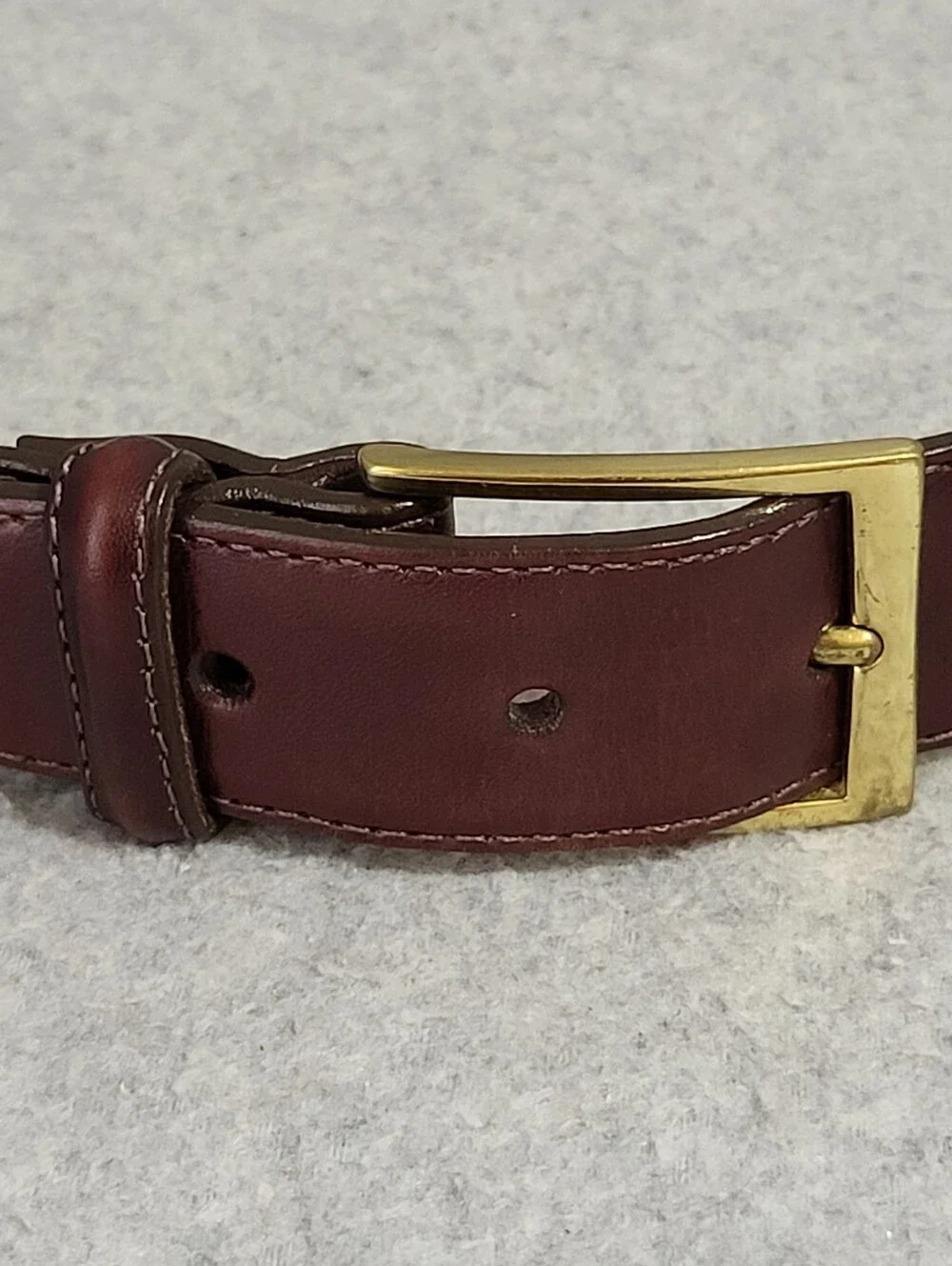 Brighton Belt Aniline Glazed Cowhide Glove Leather Brown Women's 36 Gold Buckle